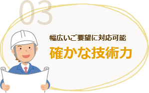 03 幅広いご要望に対応可能確かな技術力